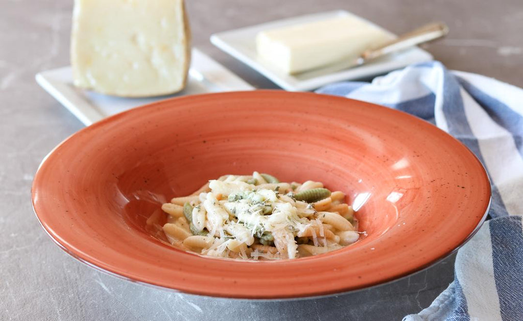 Spring malloreddus with butter, sage and semi-seasoned goat's cheese